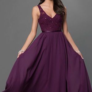 Floor length, v neck formal gown
